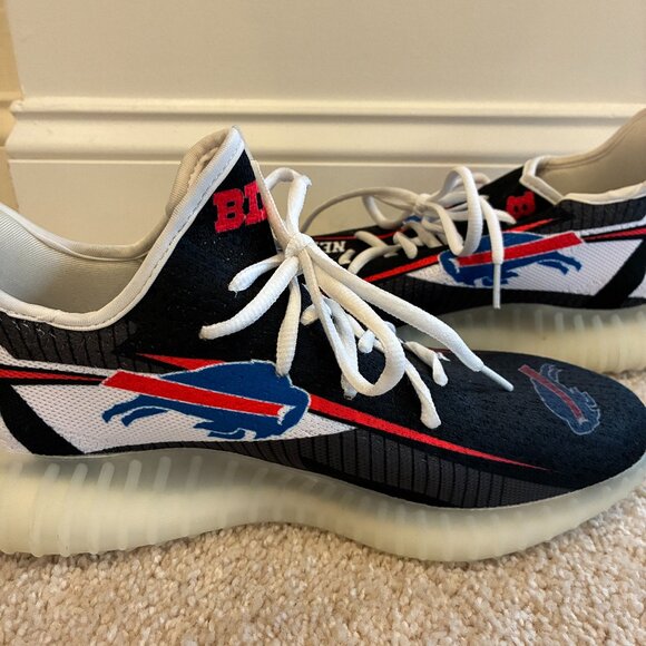 Mens' Custom Buffalo Bills Sneakers Size 8.5 - Picture 4 of 8